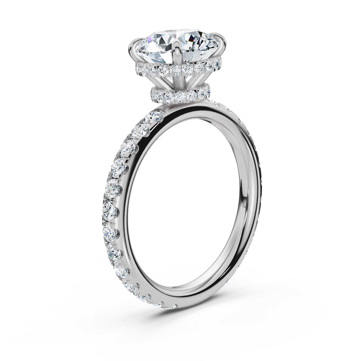 14K White Gold Stella Hidden Accents Claw Prong Lab Grown Diamond Ring (4/5 ct. tw)