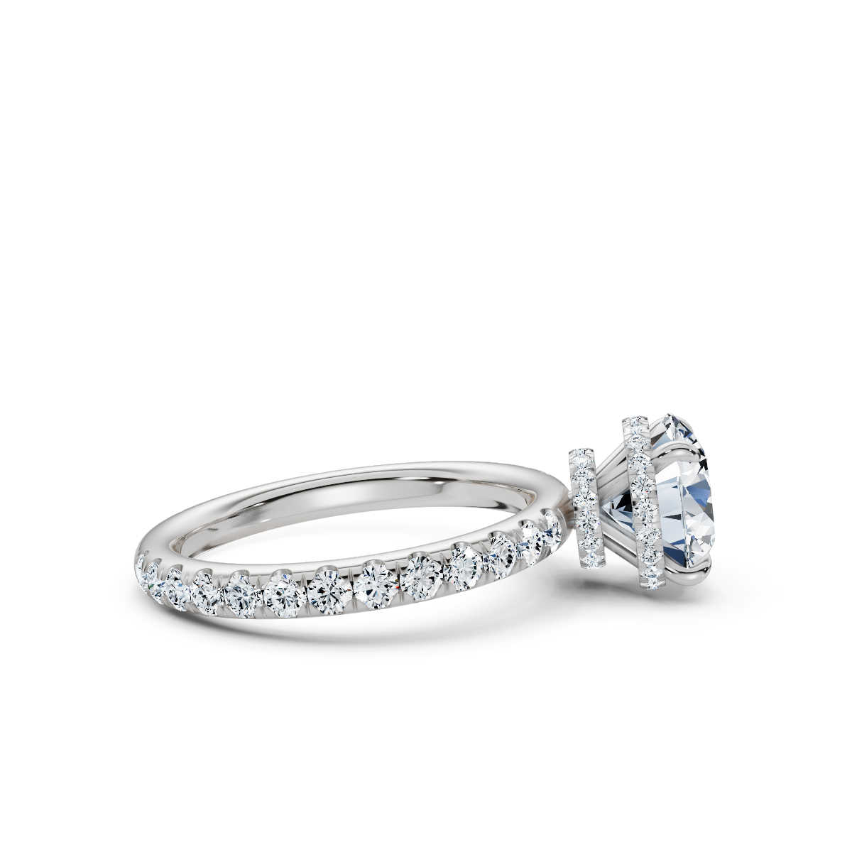 14K White Gold Stella Hidden Accents Claw Prong Lab Grown Diamond Ring (4/5 ct. tw)