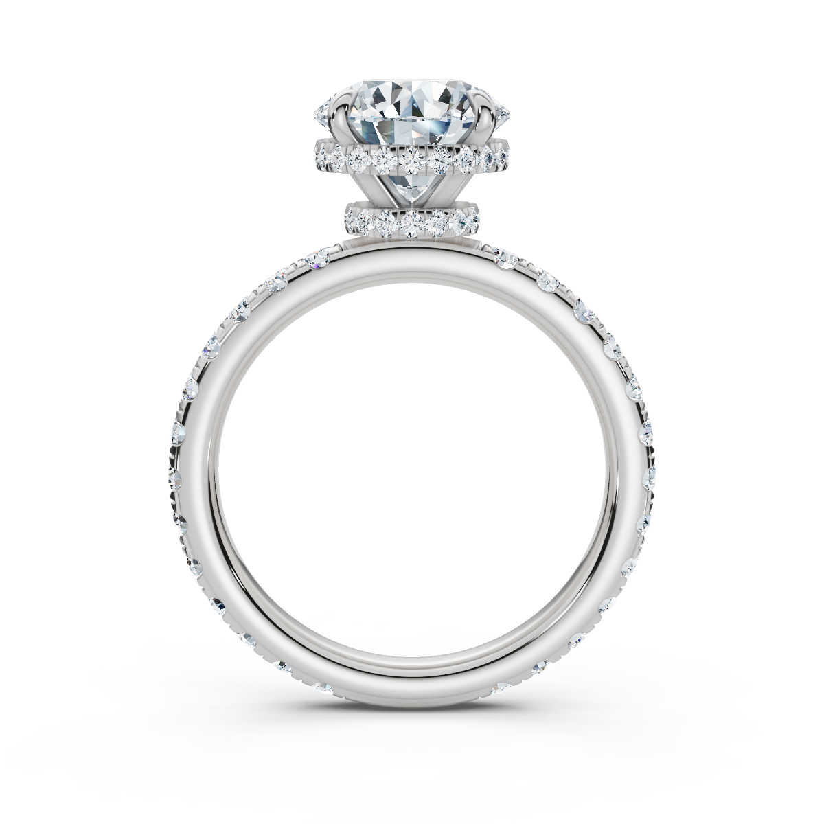 14K White Gold Stella Hidden Accents Claw Prong Lab Grown Diamond Ring (4/5 ct. tw)