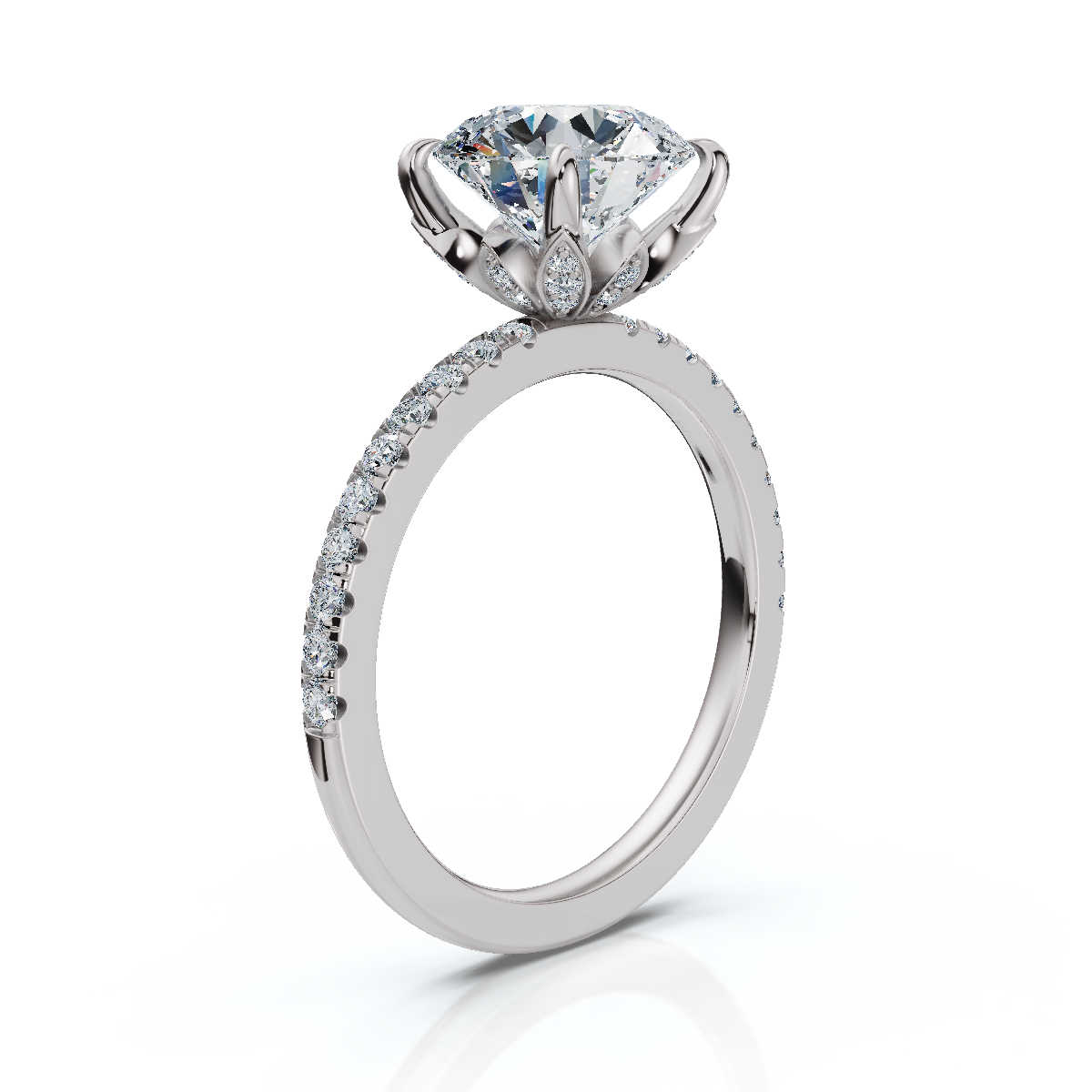 14K White Gold Siran Petal Lab Grown Diamond Ring (1/3 ct. tw)