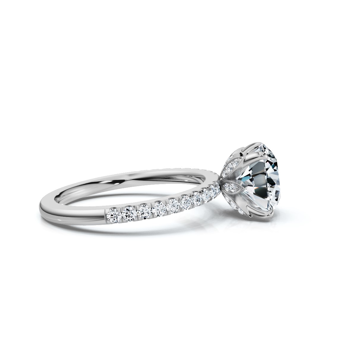 14K White Gold Siran Petal Lab Grown Diamond Ring (1/3 ct. tw)