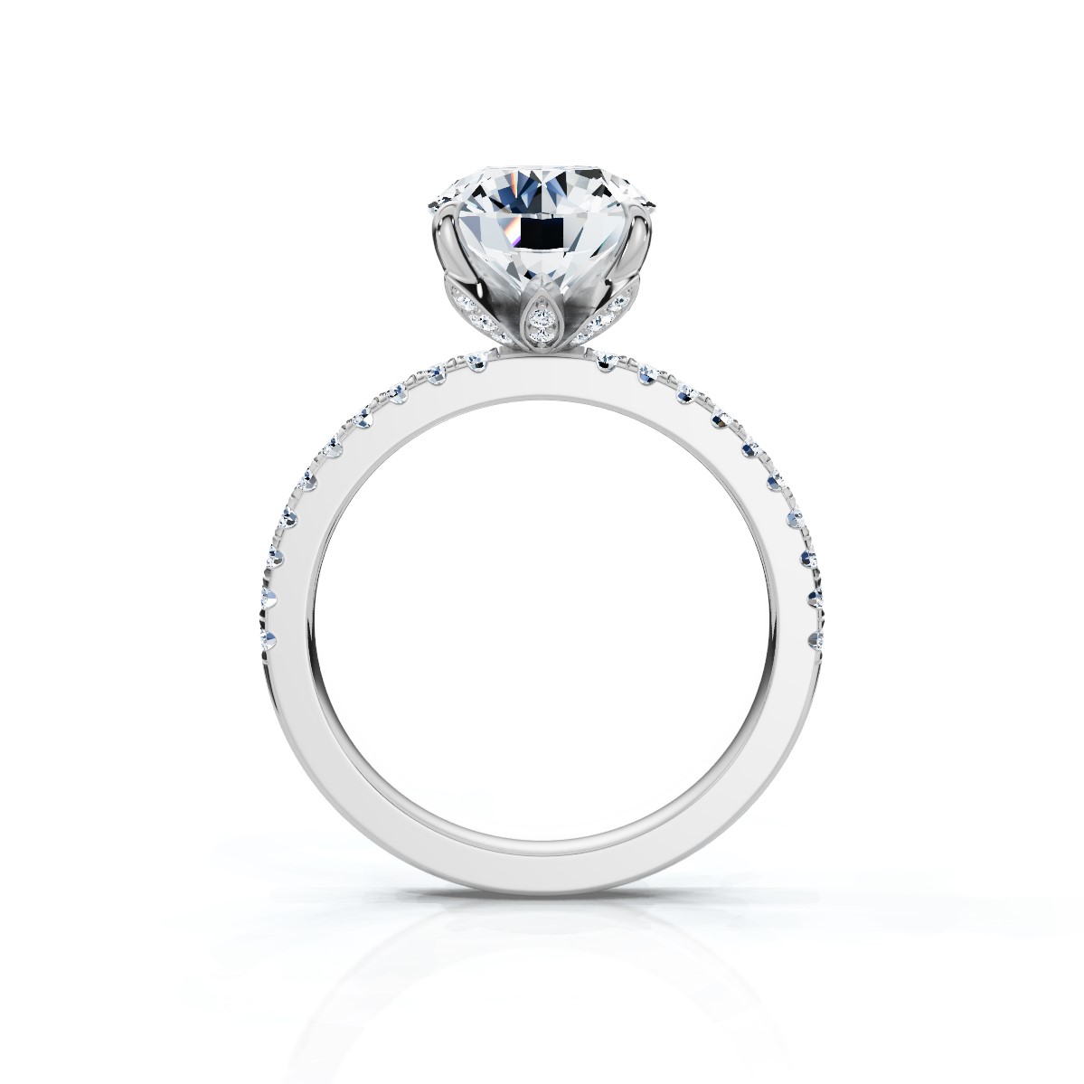 14K White Gold Siran Petal Lab Grown Diamond Ring (1/3 ct. tw)