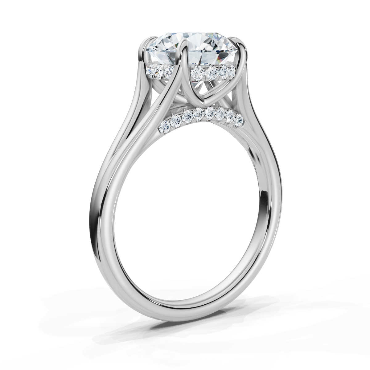 14K White Gold Dia Hidden Accents Lab Grown Diamond Ring (1/6 ct. tw)