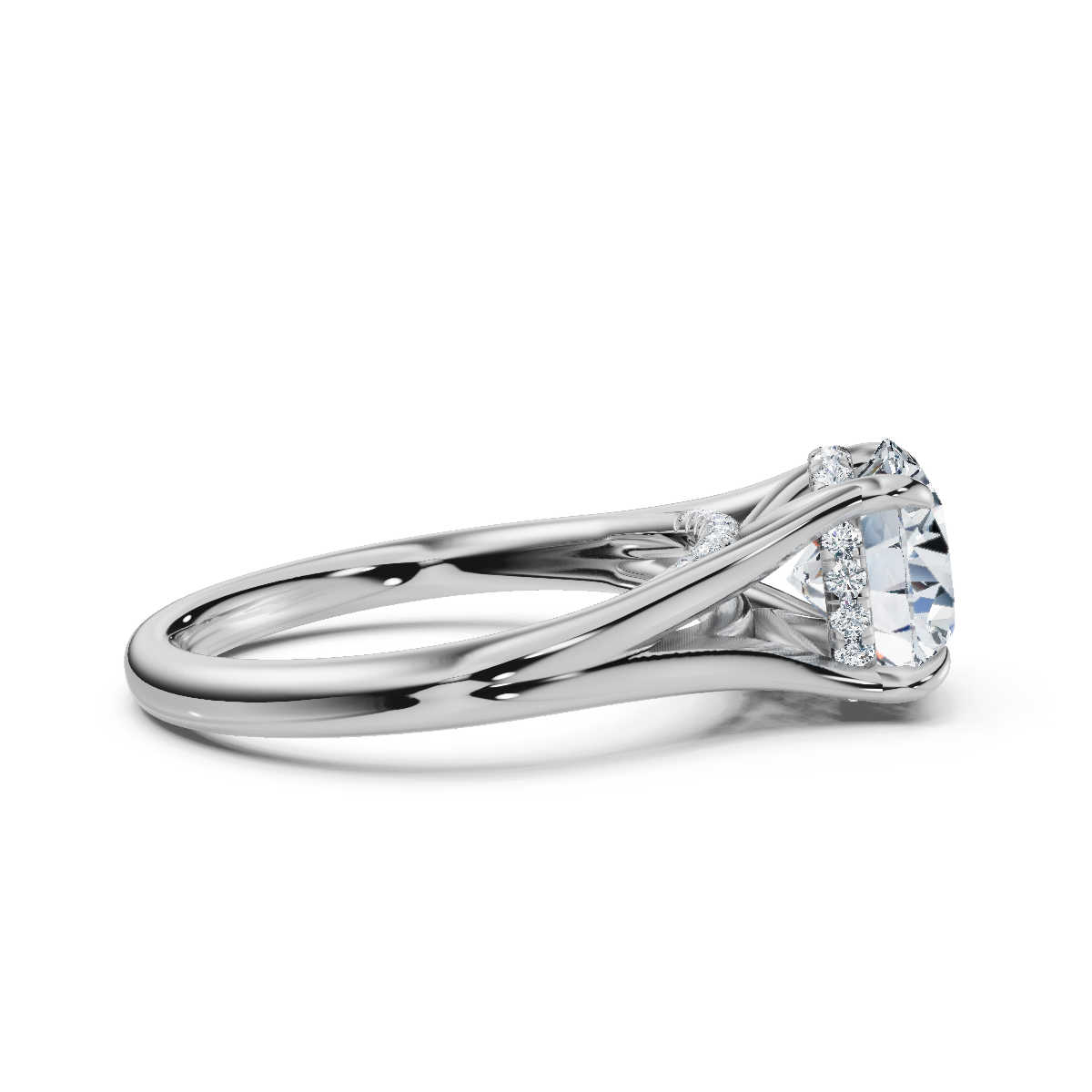 14K White Gold Dia Hidden Accents Lab Grown Diamond Ring (1/6 ct. tw)