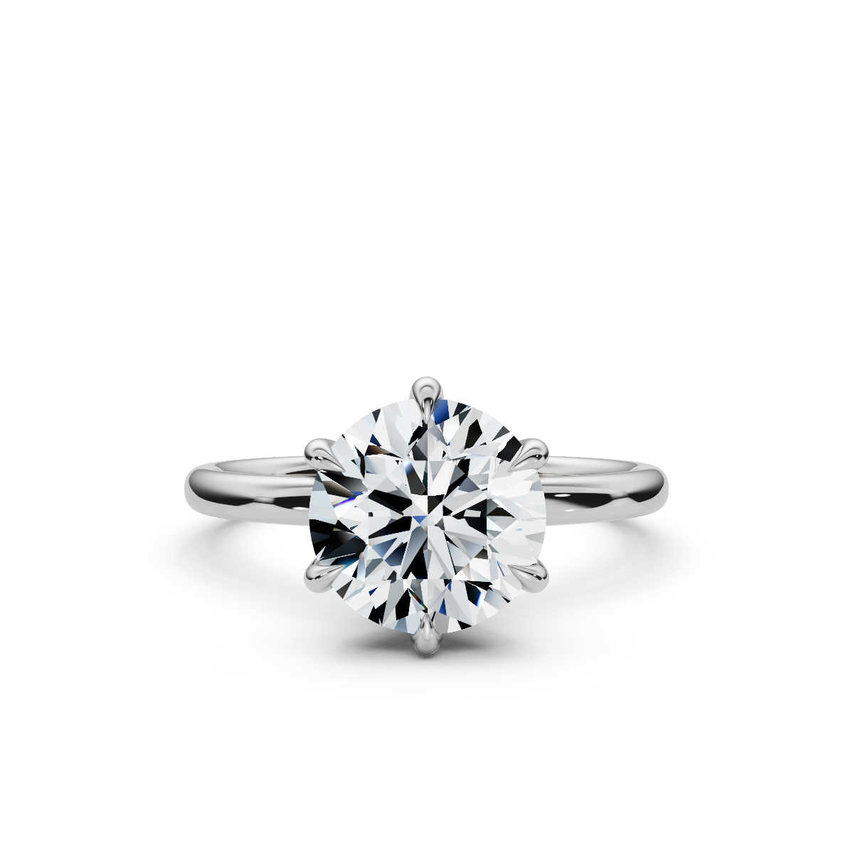 14K White Gold Freya Solitaire Engagement Ring 