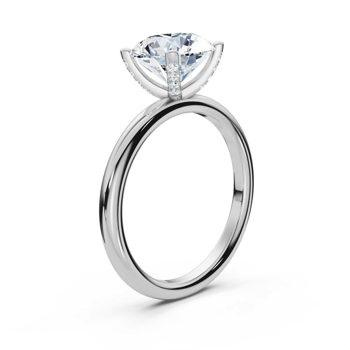 14K White Gold Leonor Hidden Accents Lab Grown Diamond Ring (1/10 ct. tw)