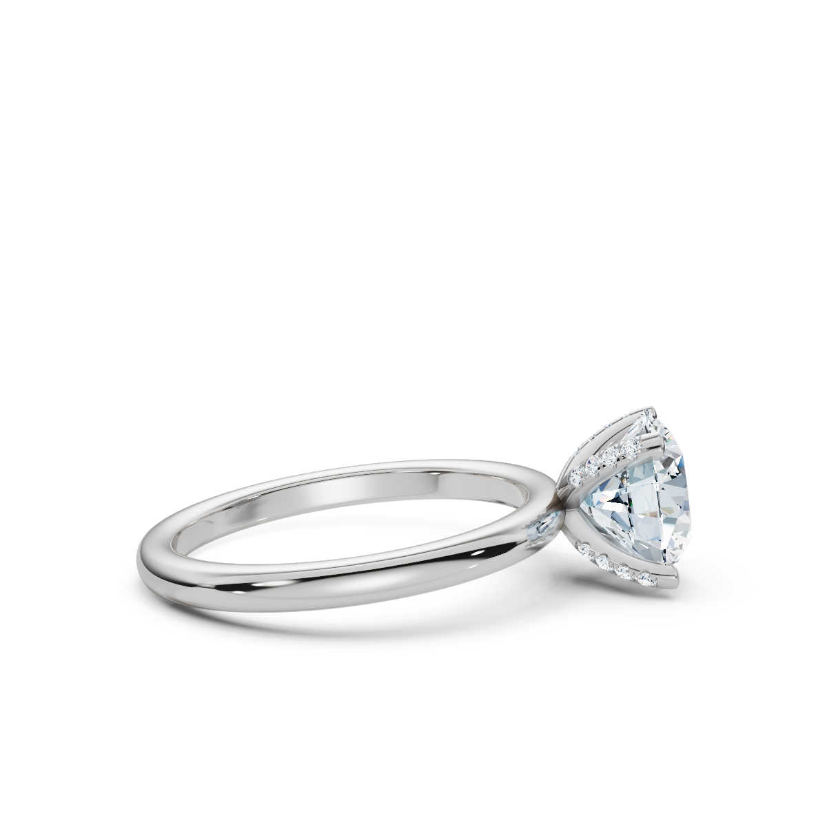 14K White Gold Leonor Hidden Accents Lab Grown Diamond Ring (1/10 ct. tw)