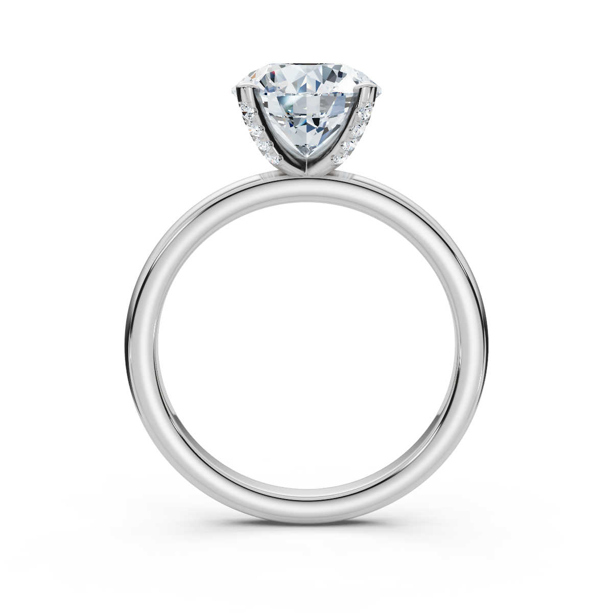 14K White Gold Leonor Hidden Accents Lab Grown Diamond Ring (1/10 ct. tw)