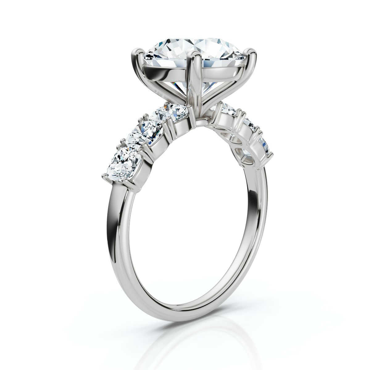 14K White Gold Sloane Accents Lab Grown Diamond Ring (1 1/5 ct. tw)