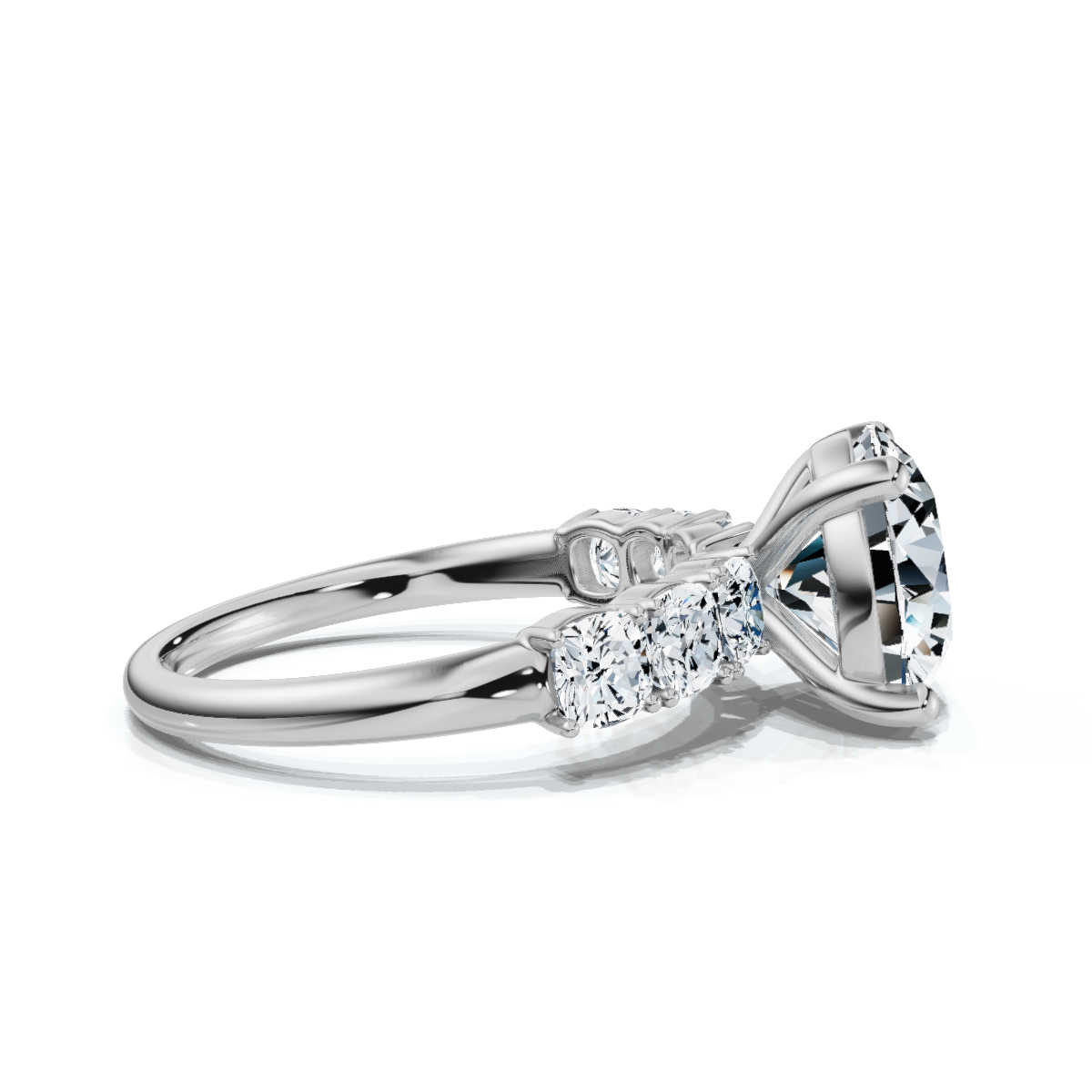 14K White Gold Sloane Accents Lab Grown Diamond Ring (1 1/5 ct. tw)
