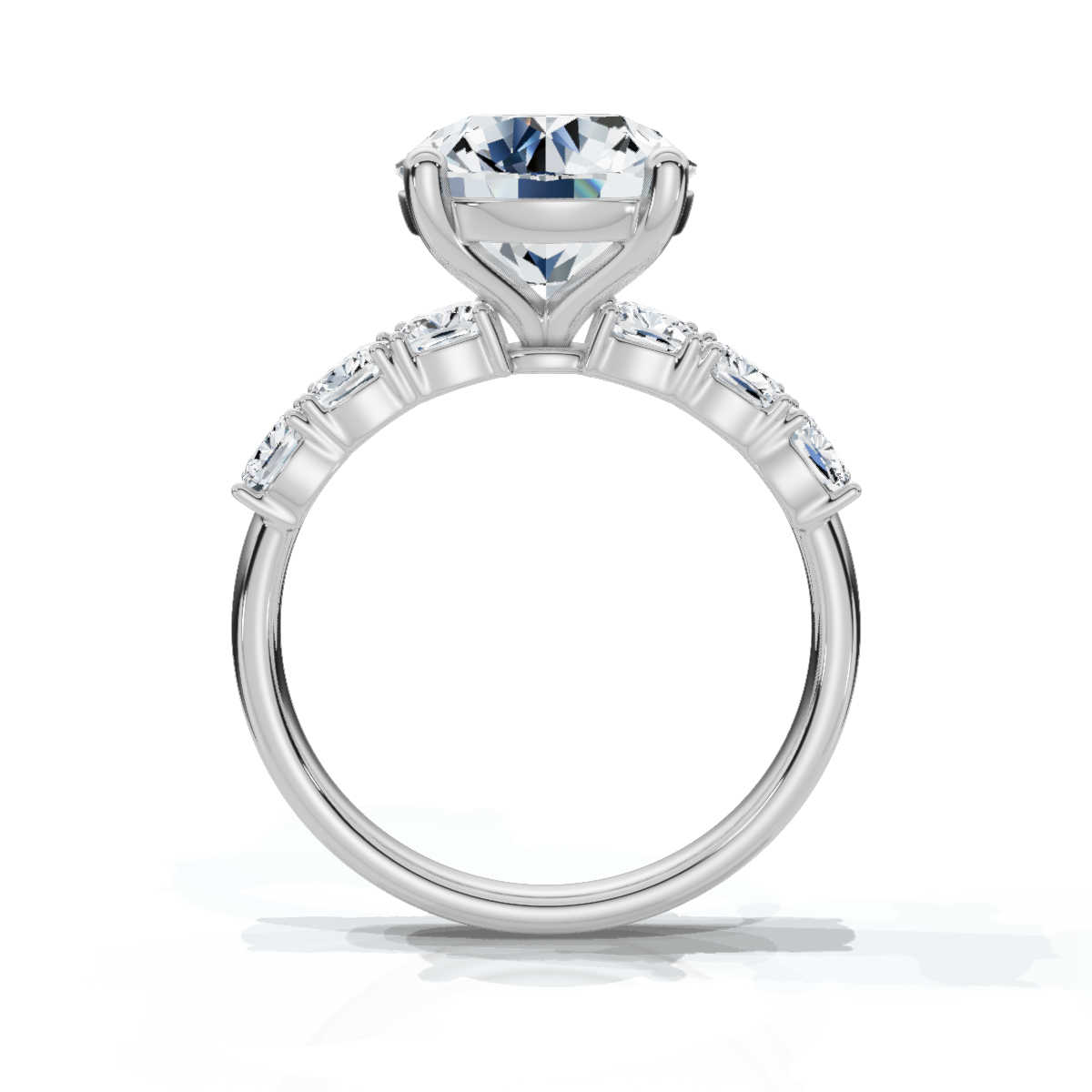 14K White Gold Sloane Accents Lab Grown Diamond Ring (1 1/5 ct. tw)