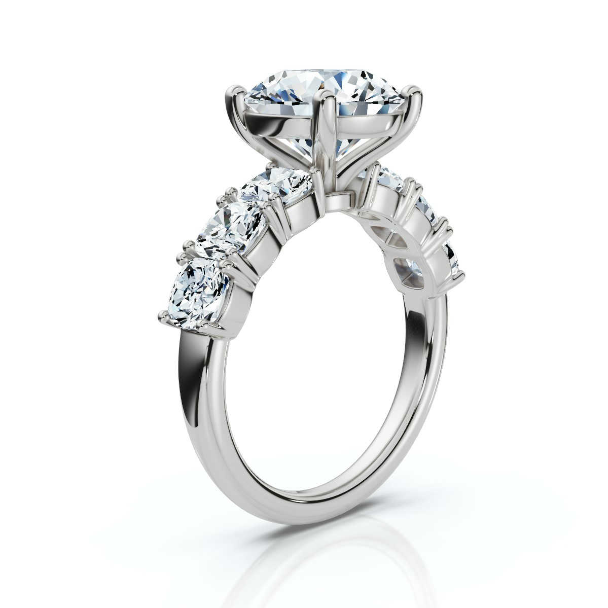14K White Gold Sloane Accents Lab Grown Diamond Ring (2 1/10 ct. tw)