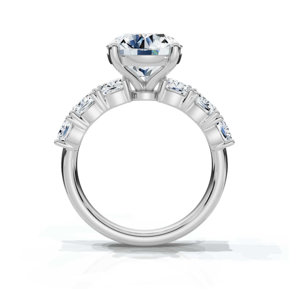 14K White Gold Sloane Accents Lab Grown Diamond Ring (2 1/10 ct. tw)