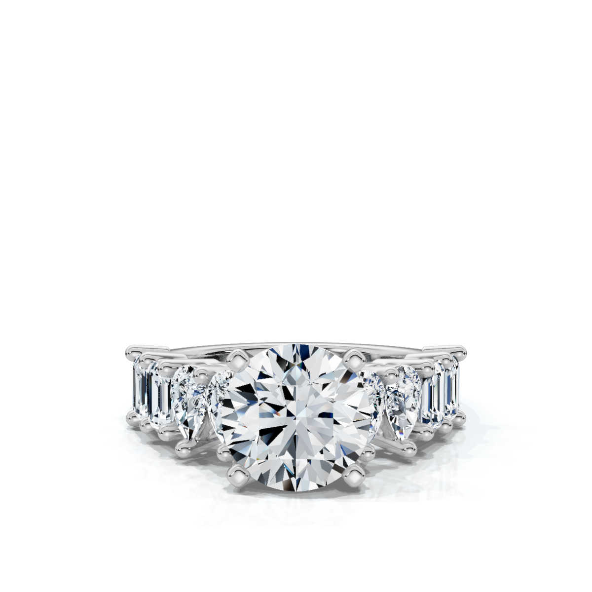 14K White Gold Sadie Accents Lab Grown Diamond Ring (1 2/5 ct. tw)