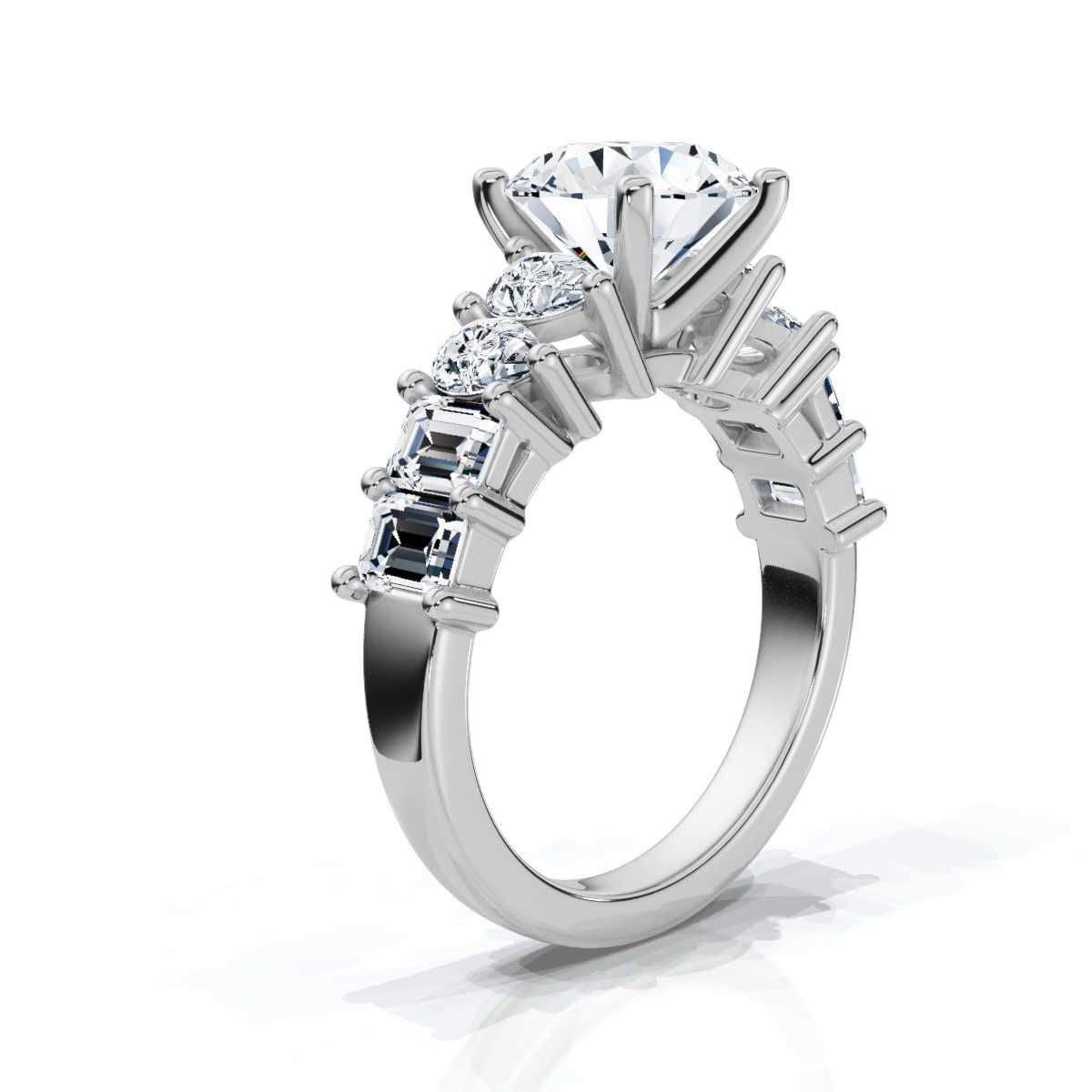 14K White Gold Sadie Accents Lab Grown Diamond Ring (1 2/5 ct. tw)