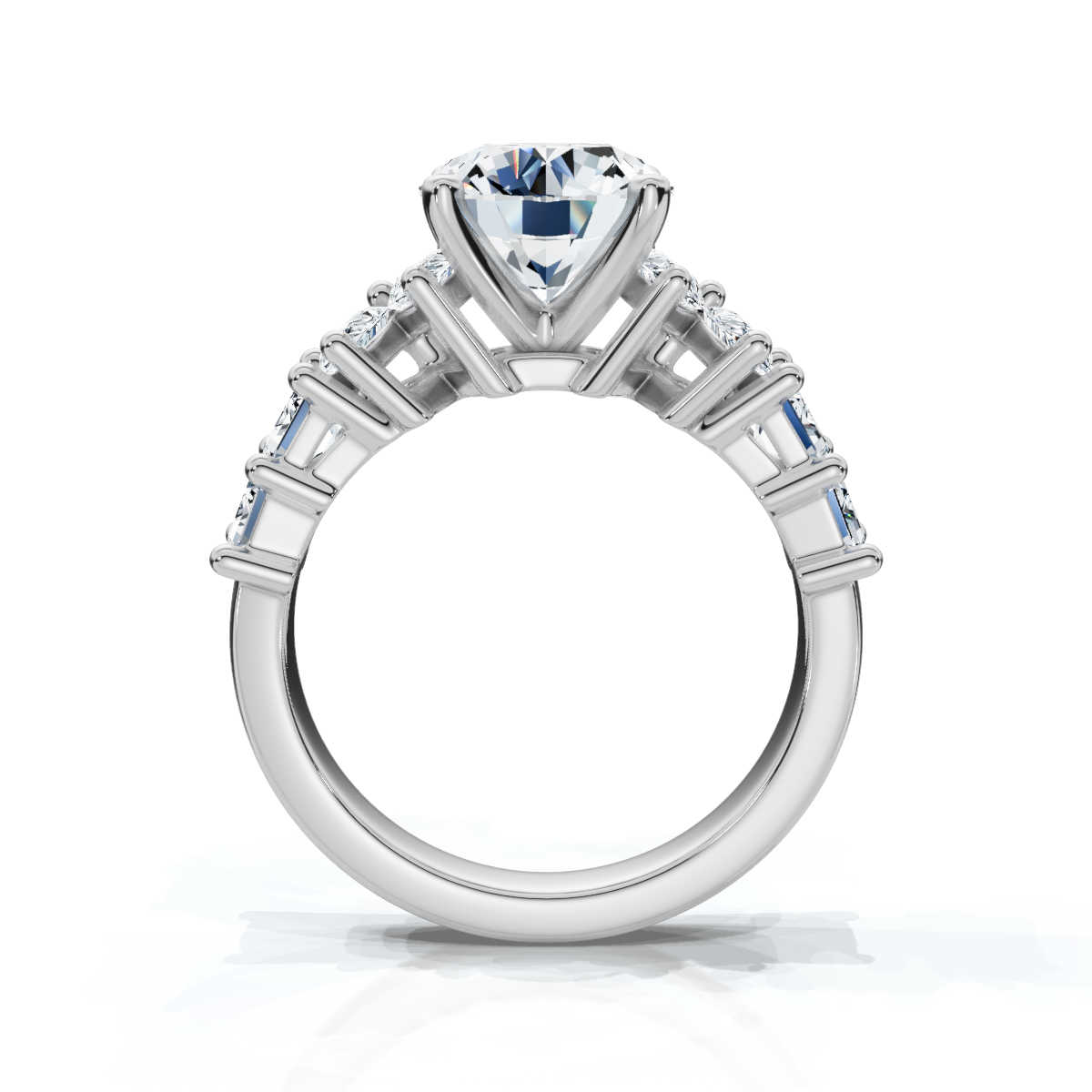 14K White Gold Sadie Accents Lab Grown Diamond Ring (1 2/5 ct. tw)