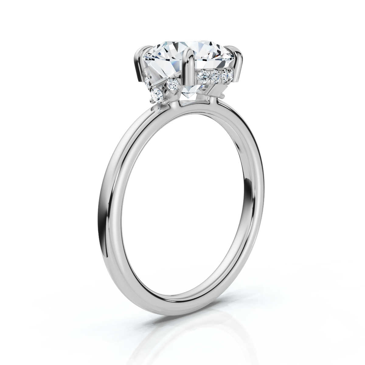 14K White Gold Tallulah Hidden Accents Lab Grown Diamond Ring (1/10 ct. tw)