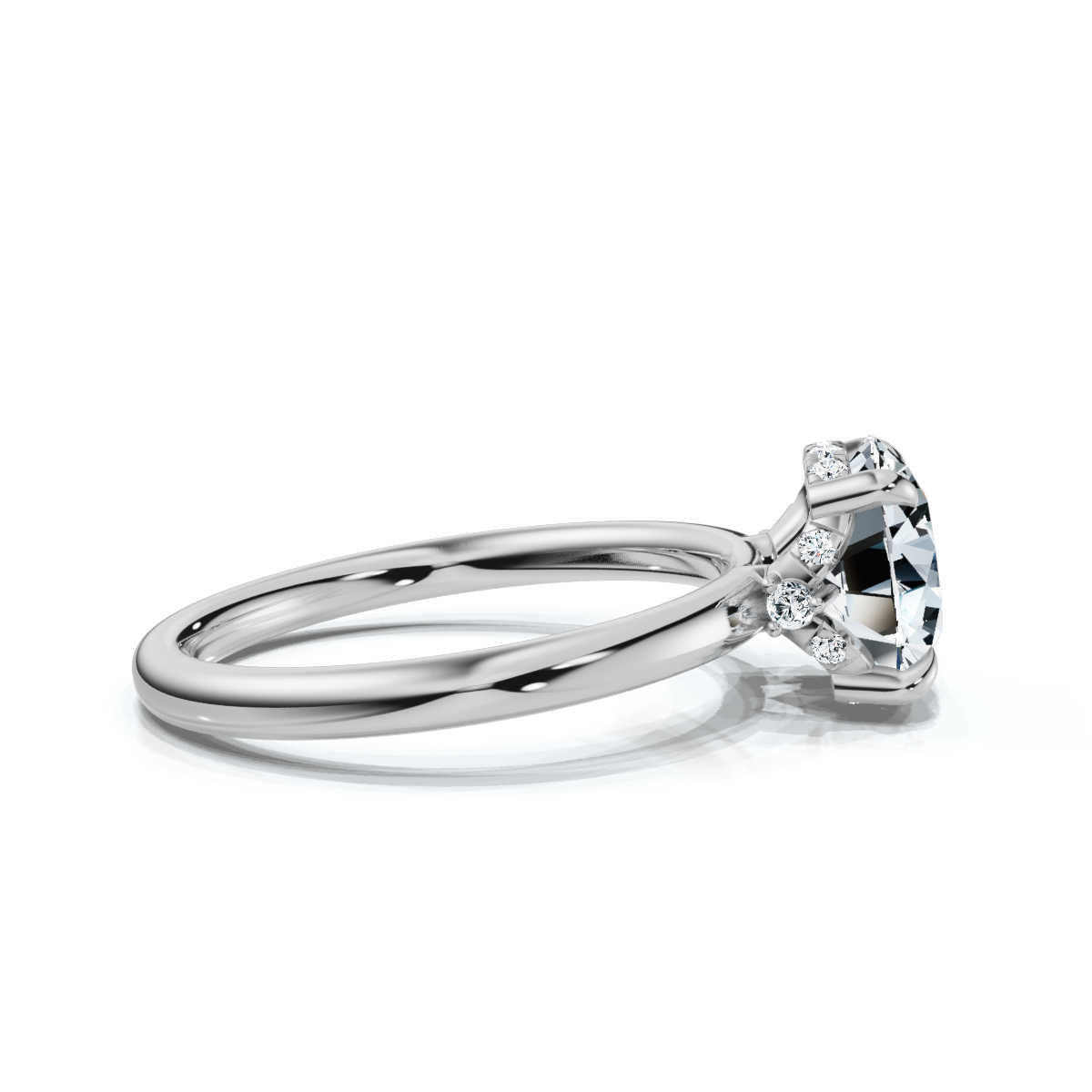 14K White Gold Tallulah Hidden Accents Lab Grown Diamond Ring (1/10 ct. tw)