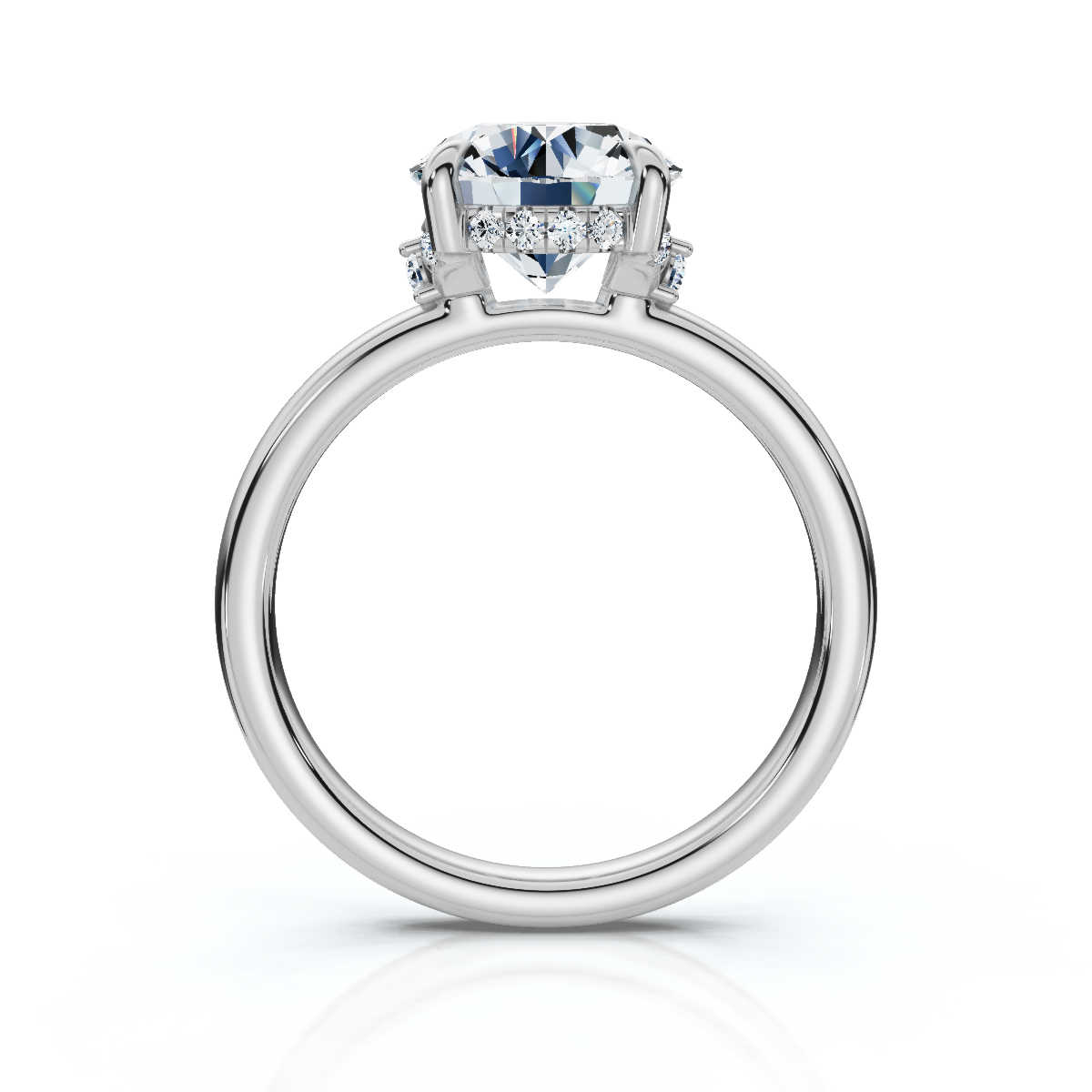 14K White Gold Tallulah Hidden Accents Lab Grown Diamond Ring (1/10 ct. tw)