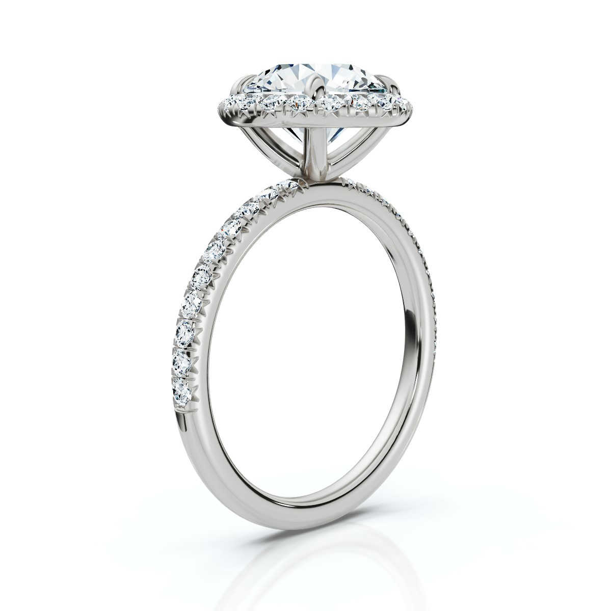 14K White Gold Zendaya Halo Lab Grown Diamond Ring (1/2 ct. tw)