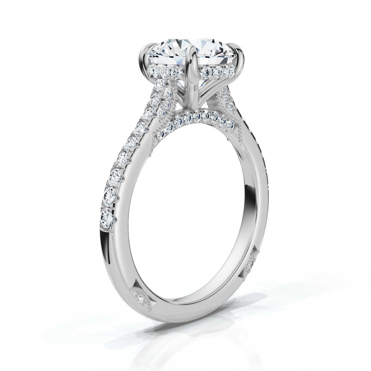 14K White Gold Hadley Hidden Accents Lab Grown Diamond Ring (1/2 ct. tw)