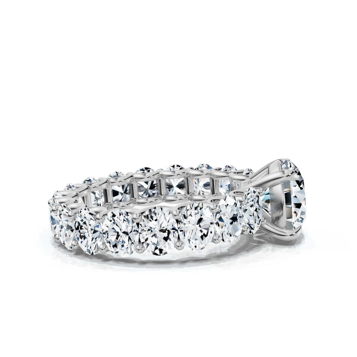 14K White Gold Winnie Oval Accents Lab Grown Diamond Ring (3 2/5 ct. tw)