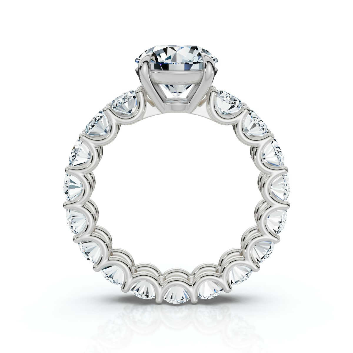14K White Gold Winnie Oval Accents Lab Grown Diamond Ring (3 2/5 ct. tw)