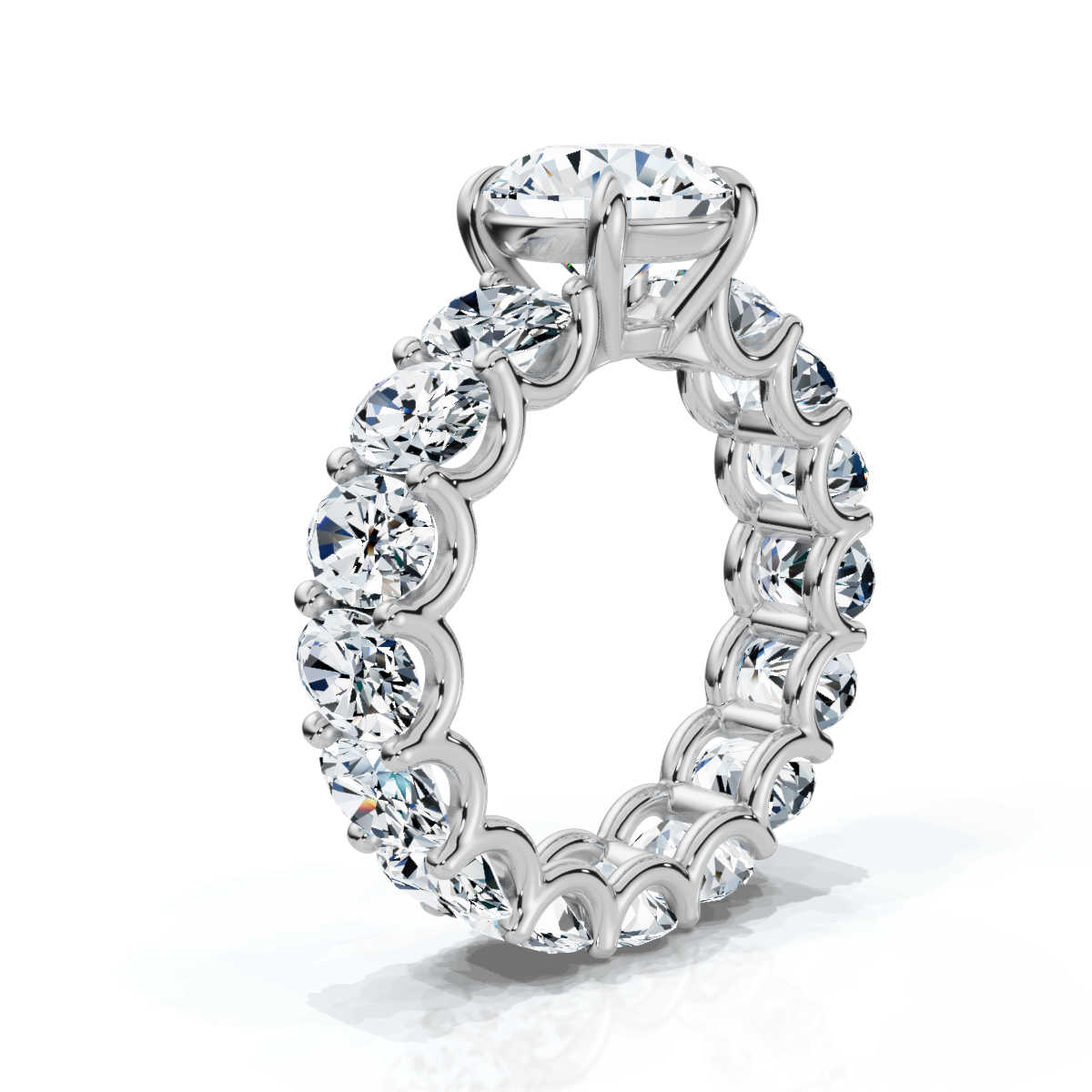 14K White Gold Winnie Oval Accents Lab Grown Diamond Ring (6.00 ct. tw)