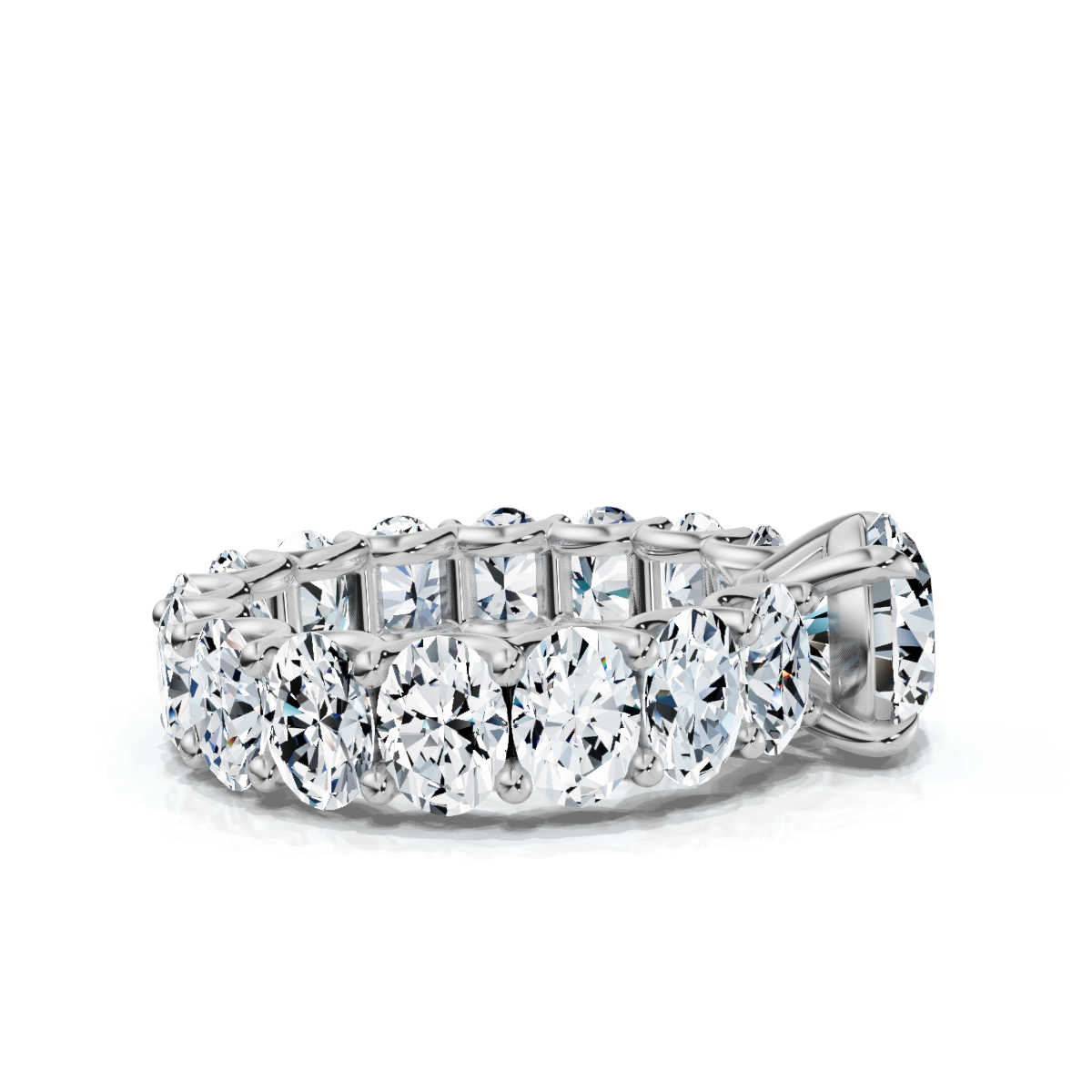 14K White Gold Winnie Oval Accents Lab Grown Diamond Ring (6.00 ct. tw)