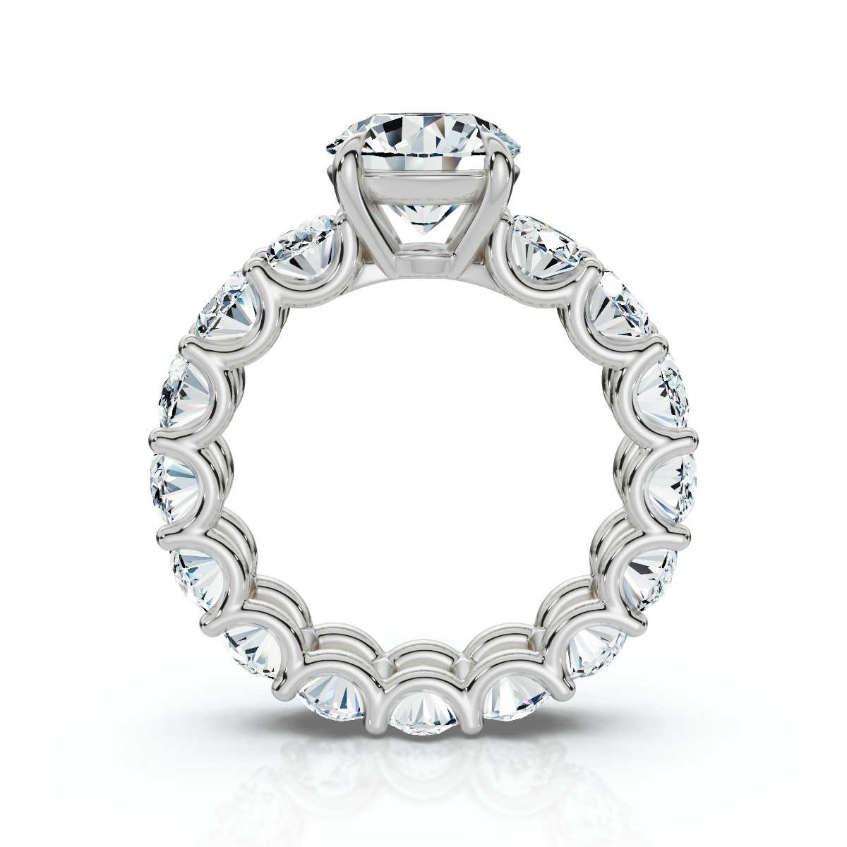 14K White Gold Winnie Oval Accents Lab Grown Diamond Ring (6.00 ct. tw)