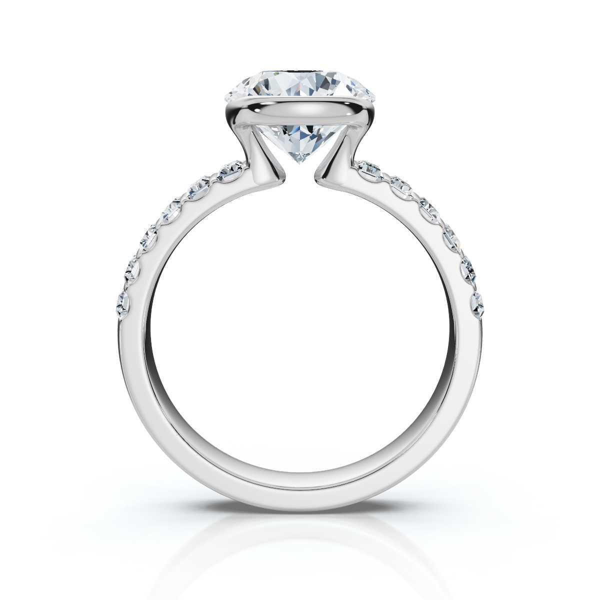 14K White Gold Ender Baguette Accents Lab Grown Diamond Ring (4/5 ct. tw)