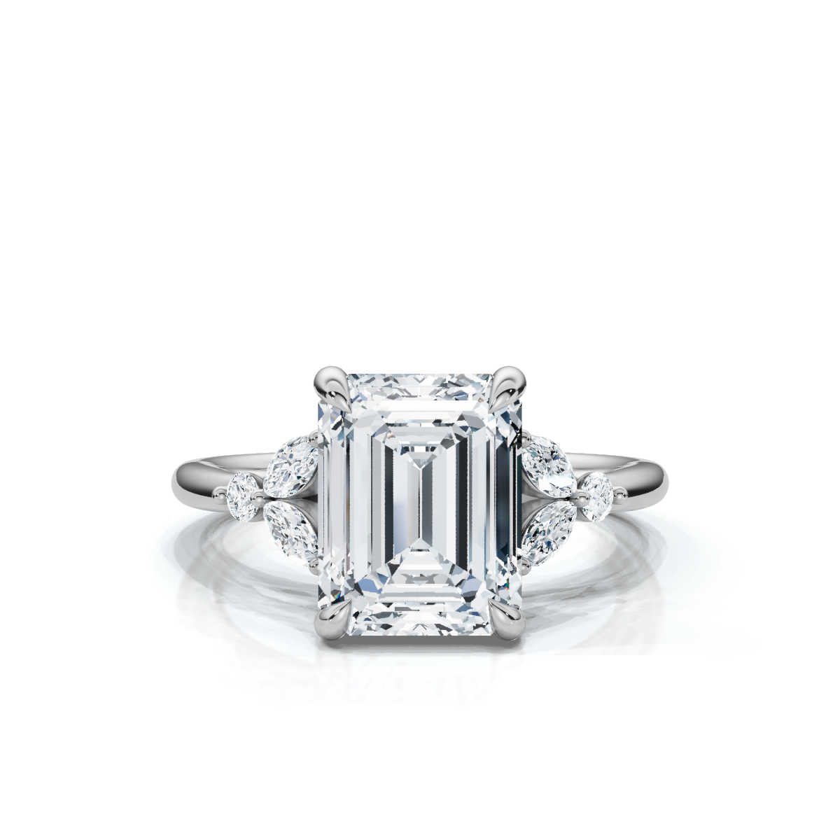 14K White Gold Amora Accents Lab Grown Diamond Ring (1/5 ct. tw)