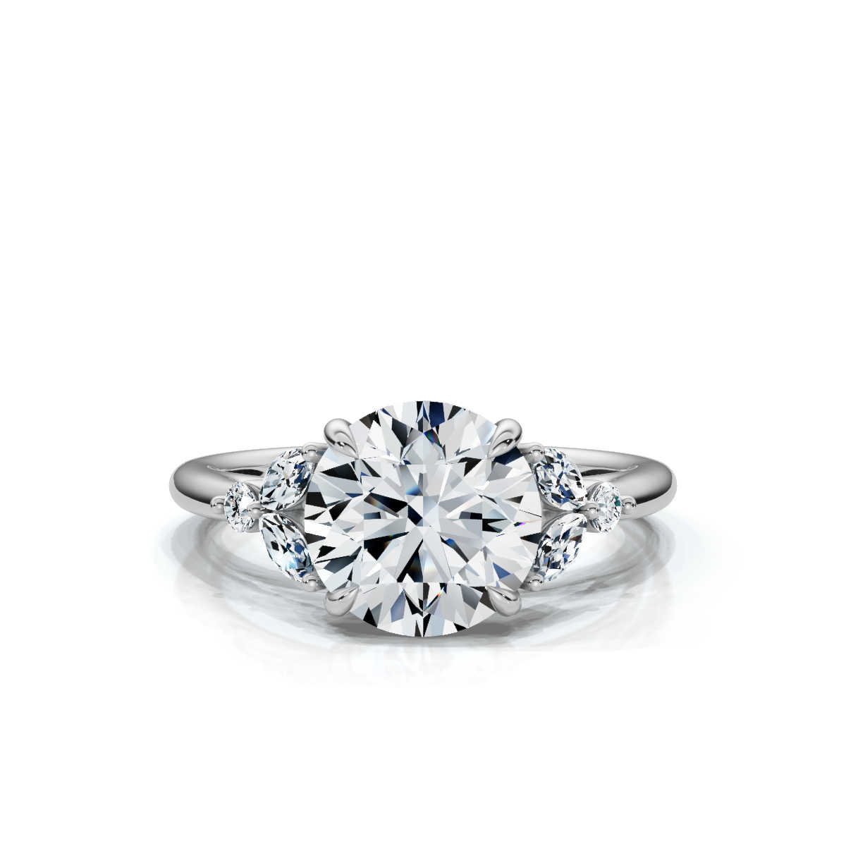 14K White Gold Amora Accents Lab Grown Diamond Ring (1/5 ct. tw)