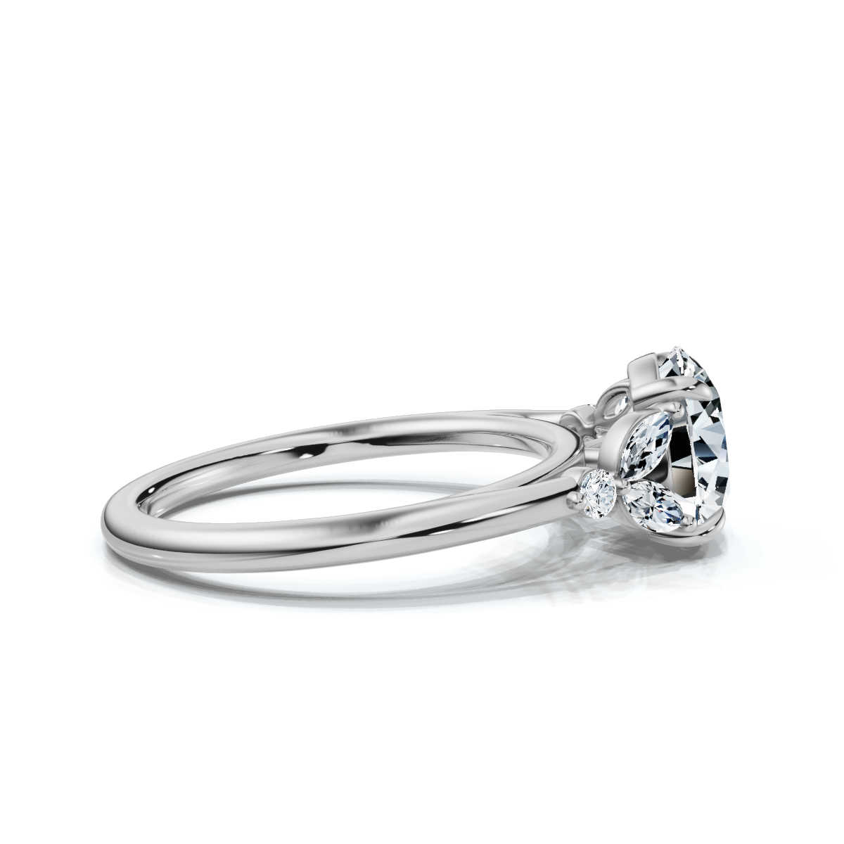 14K White Gold Amora Accents Lab Grown Diamond Ring (1/5 ct. tw)