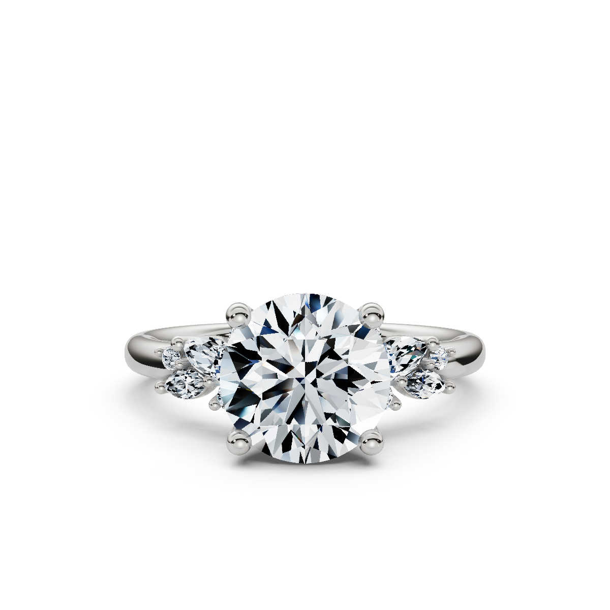 14K White Gold Marlene Accents Lab Grown Diamond Ring (1/4 ct. tw)