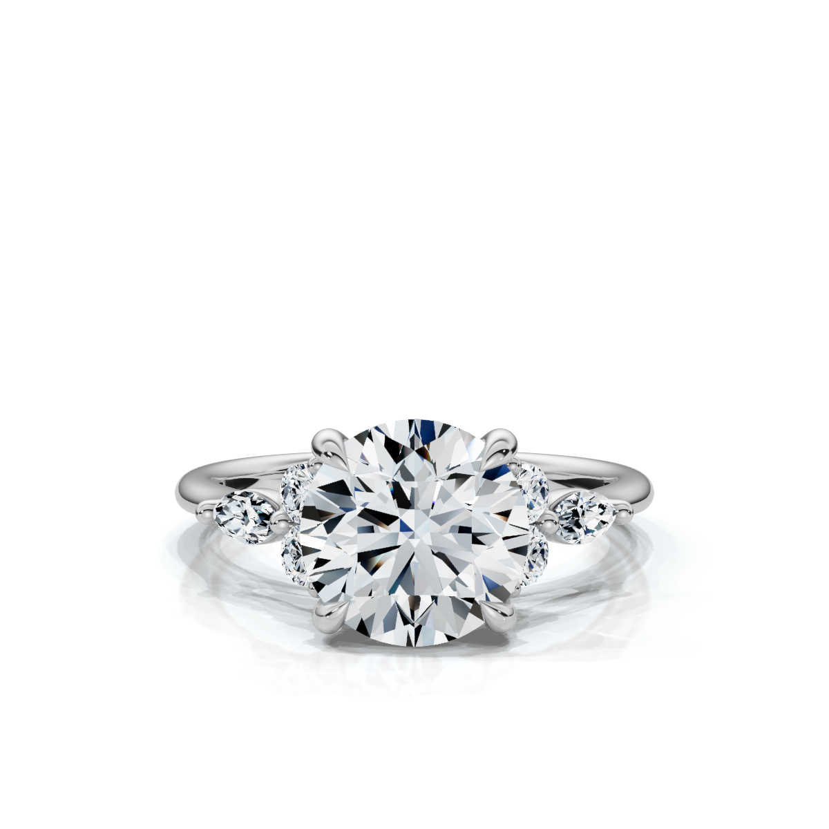 14K White Gold Muriel Cathedral Lab Grown Diamond Ring (1/4 ct. tw)