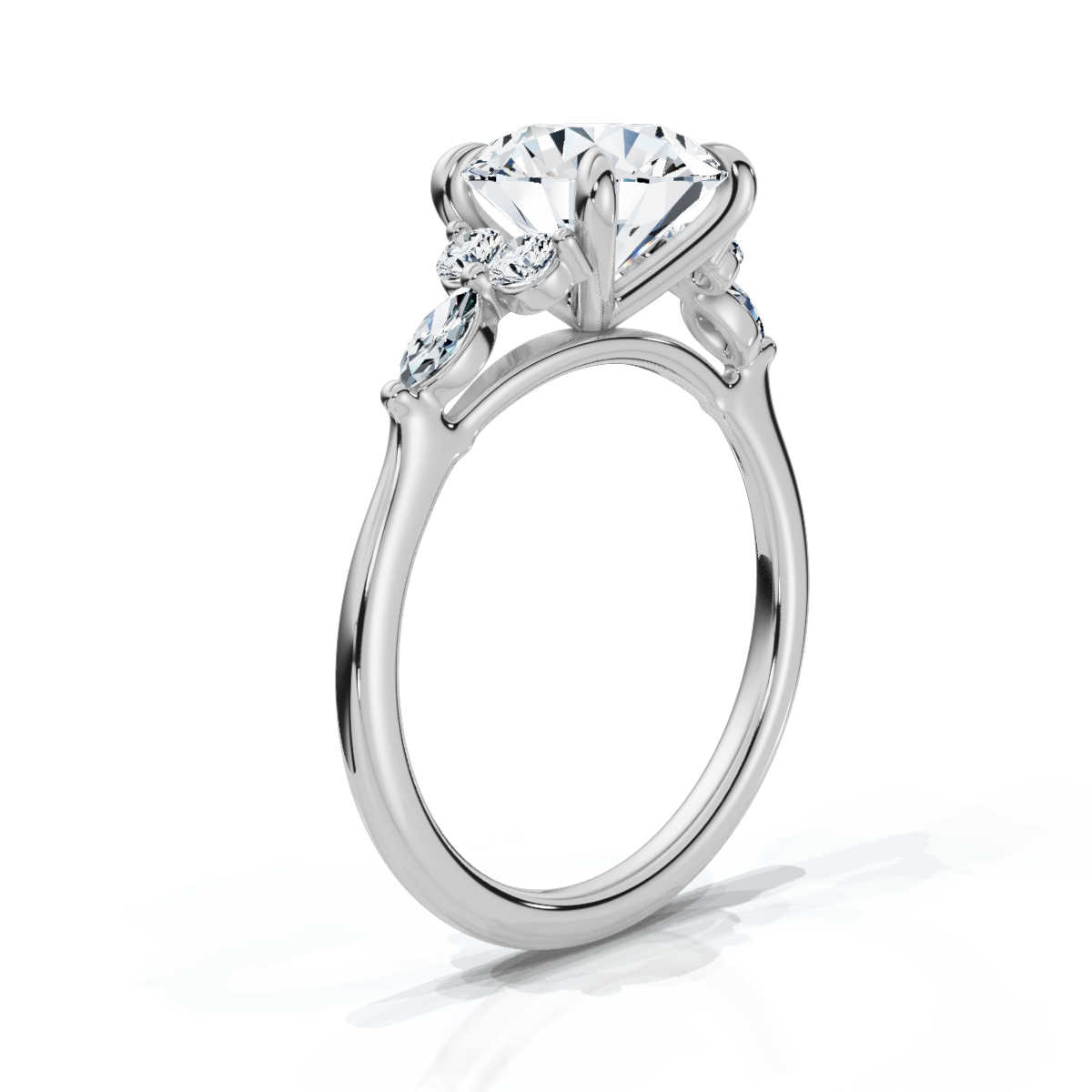 14K White Gold Muriel Cathedral Lab Grown Diamond Ring (1/4 ct. tw)
