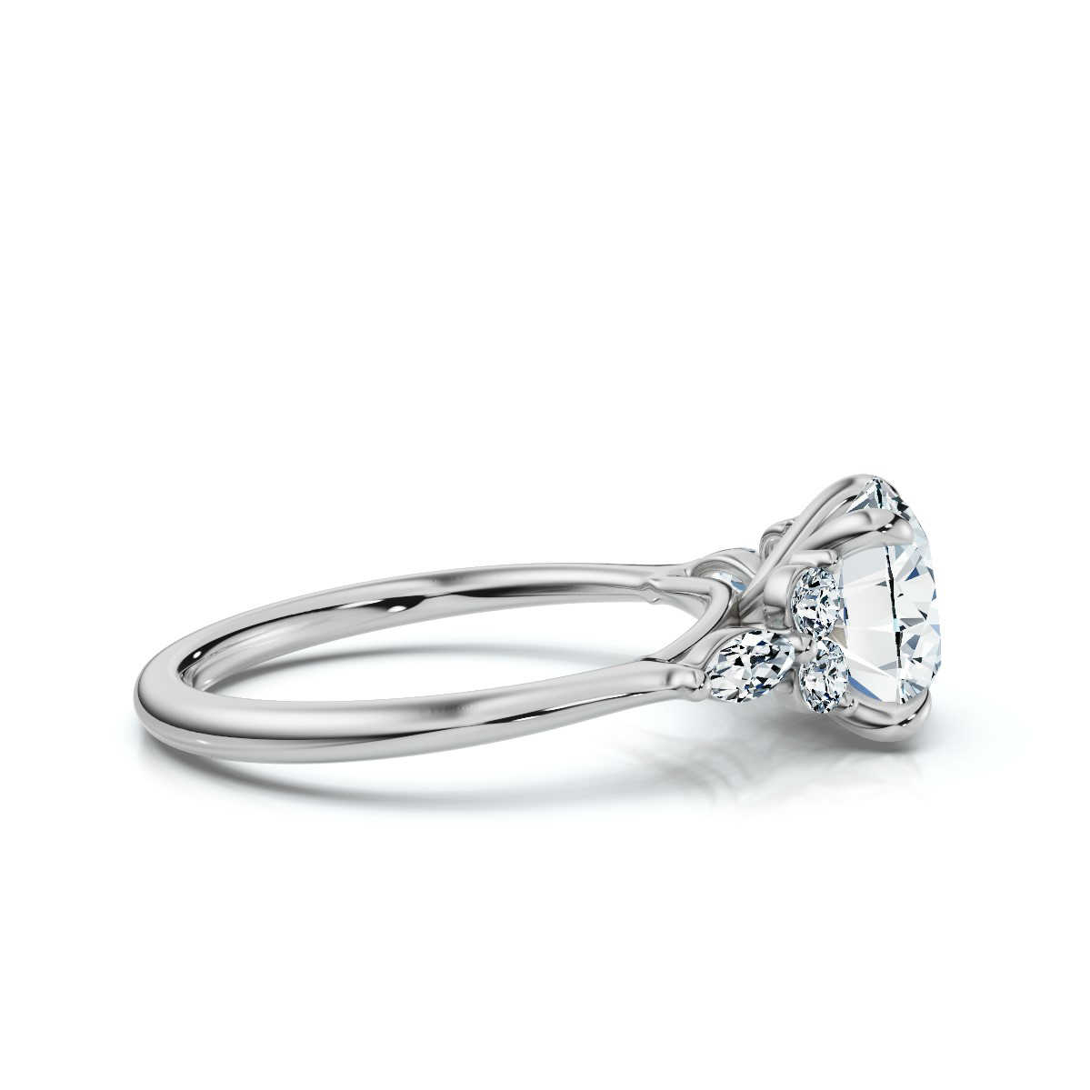 14K White Gold Muriel Cathedral Lab Grown Diamond Ring (1/4 ct. tw)