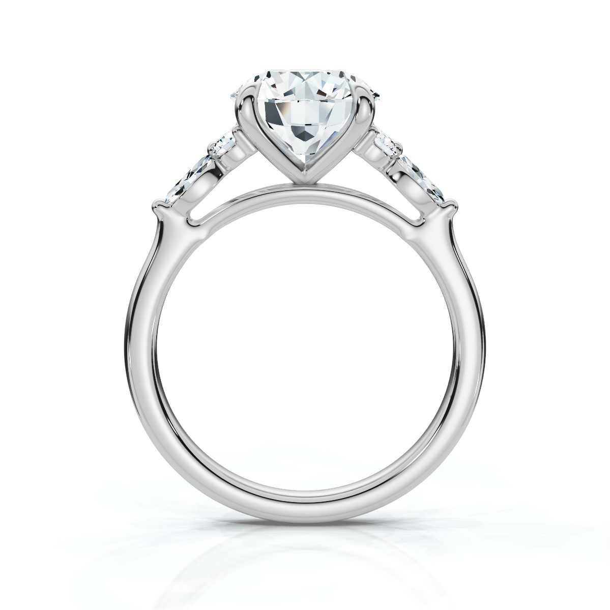 14K White Gold Muriel Cathedral Lab Grown Diamond Ring (1/4 ct. tw)