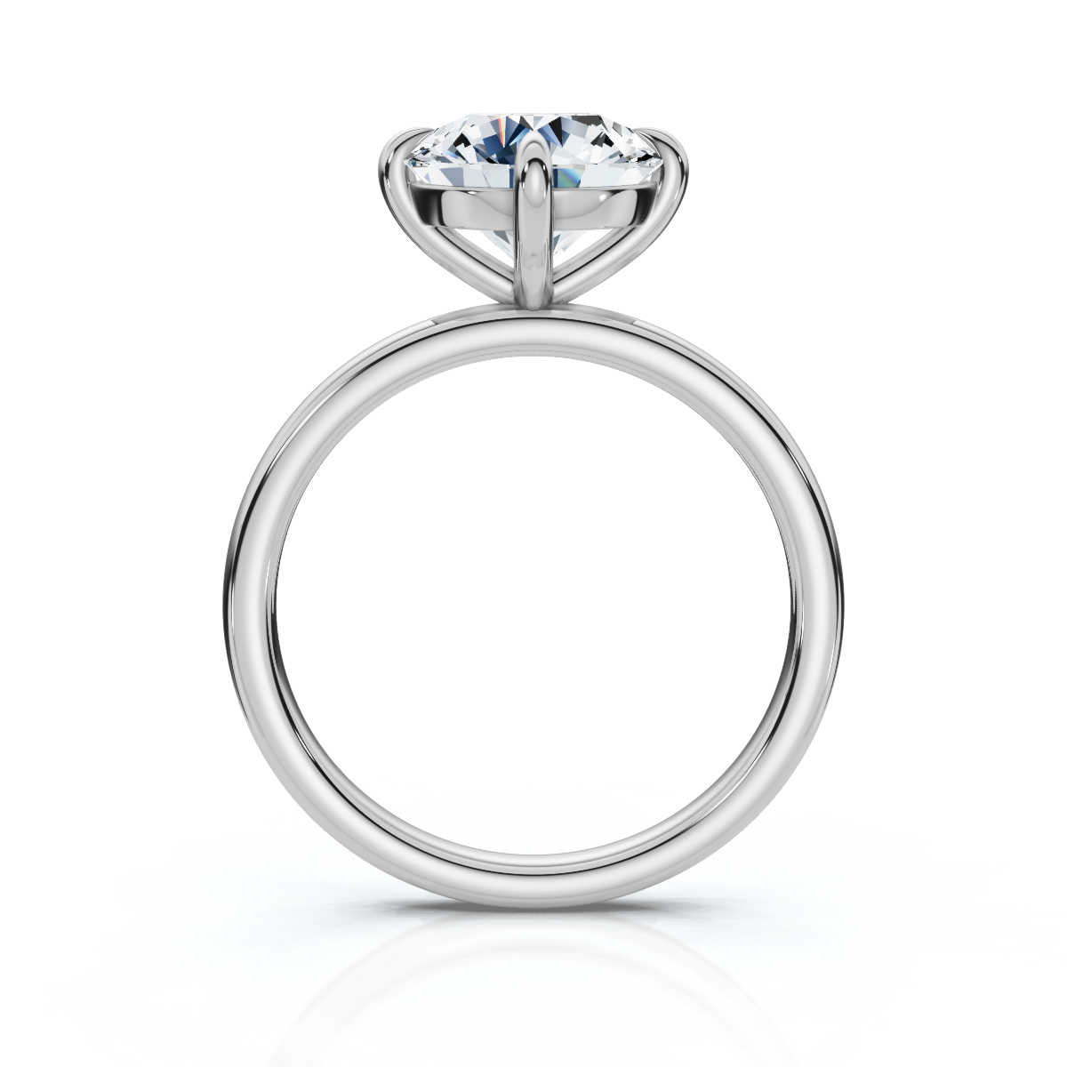 14K White Gold Emery Solitaire Engagement Ring 