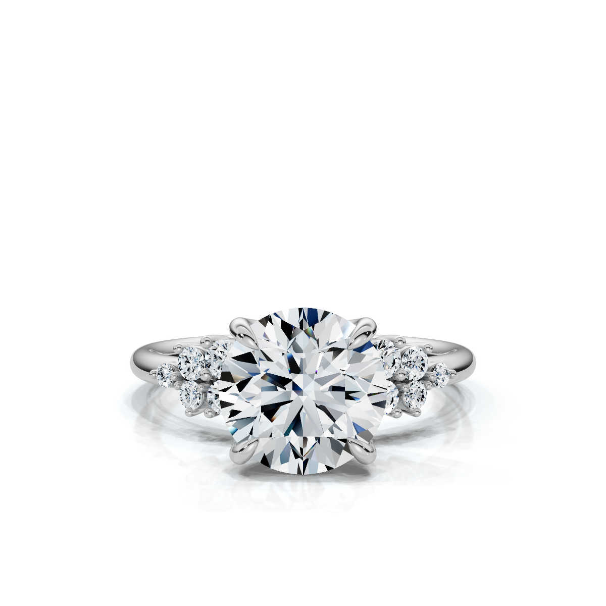 14K White Gold Haven Nature Inspired Lab Grown Diamond Ring (1/5 ct. tw)