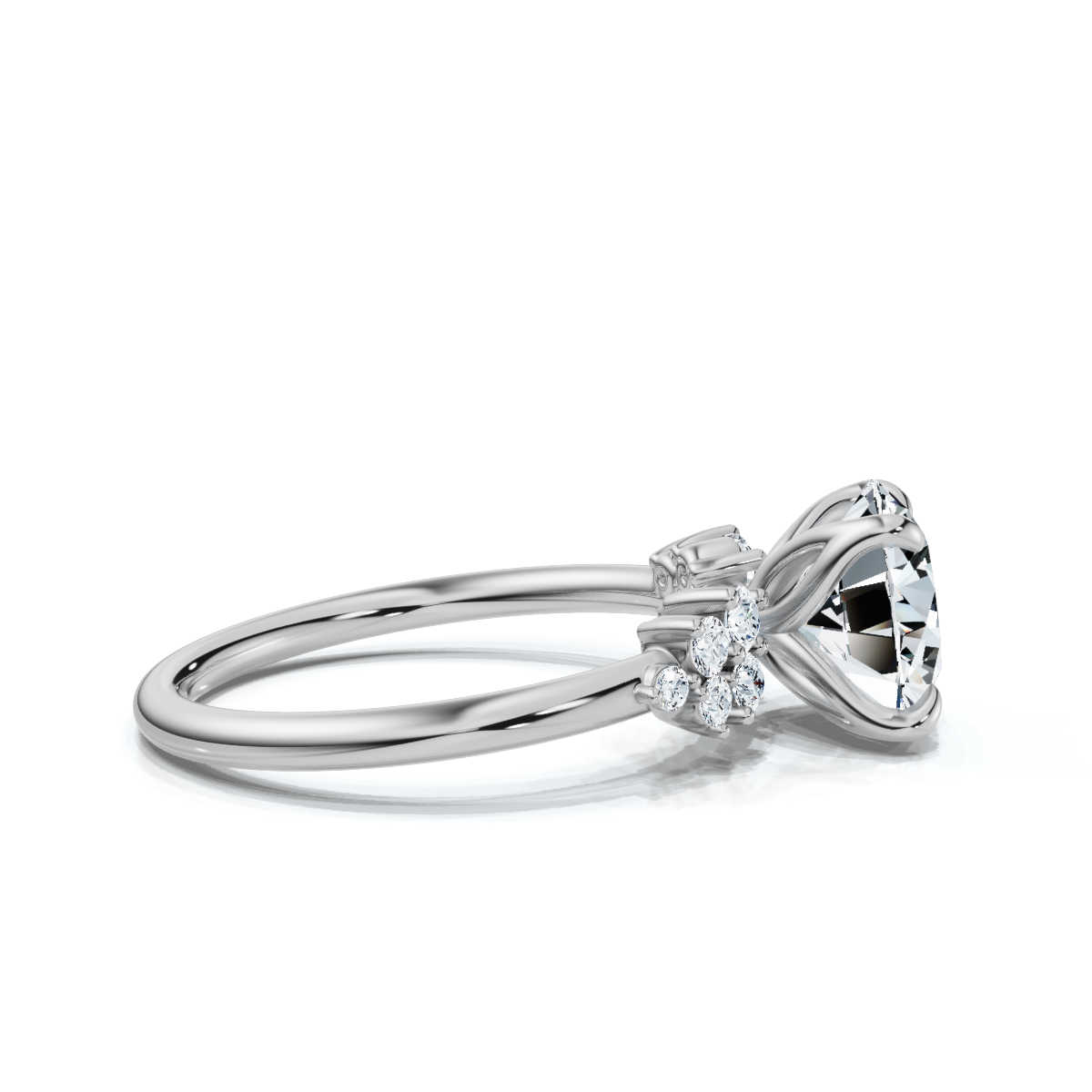 14K White Gold Haven Nature Inspired Lab Grown Diamond Ring (1/5 ct. tw)