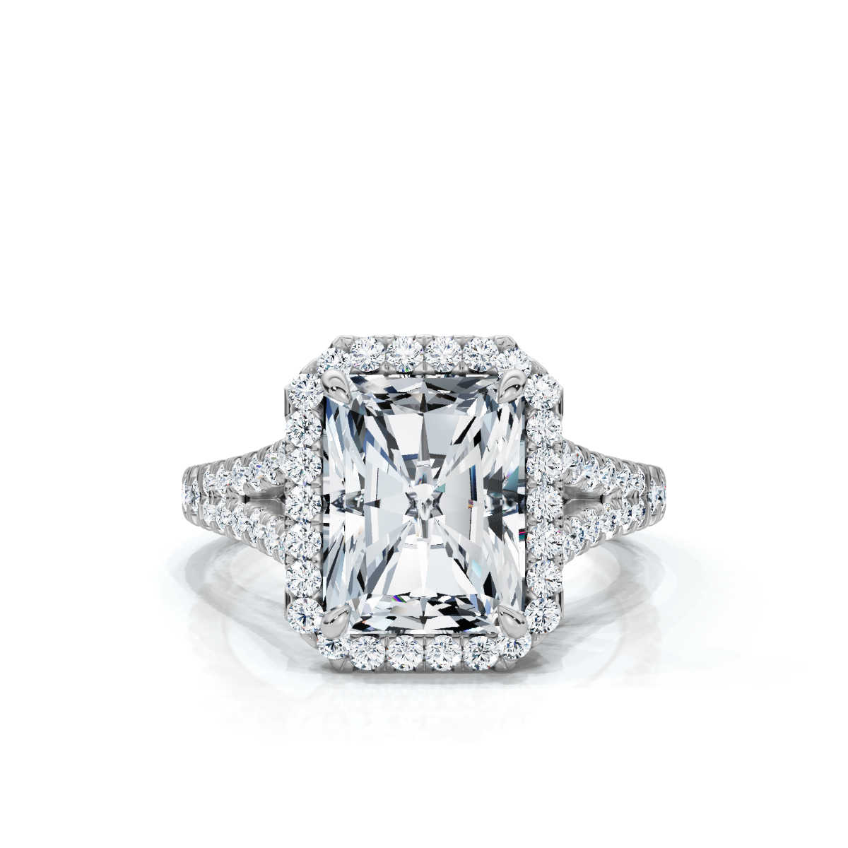 14K White Gold Akari Split Shank Halo Lab Grown Diamond Ring (2/3 ct. tw)