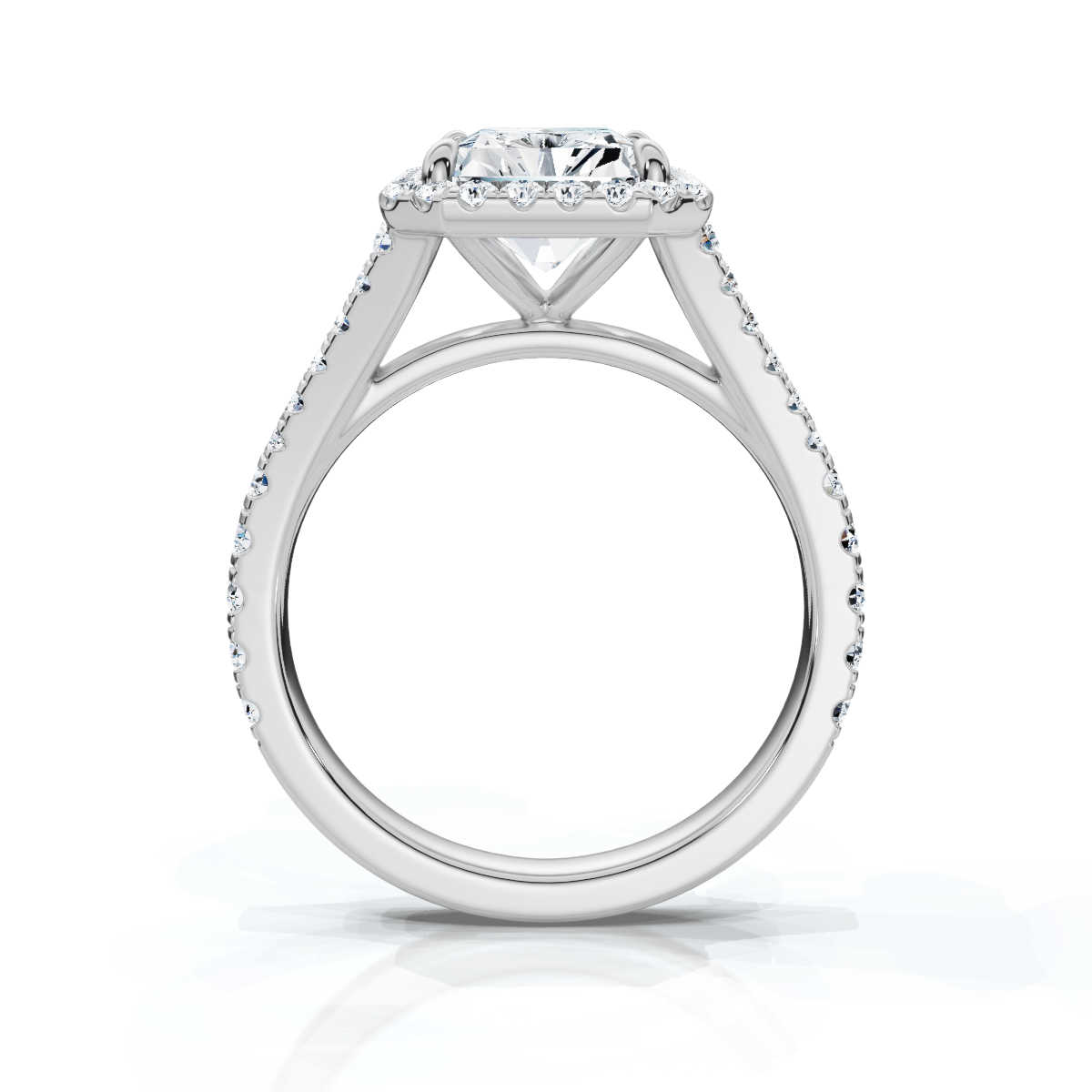 14K White Gold Akari Split Shank Halo Lab Grown Diamond Ring (2/3 ct. tw)