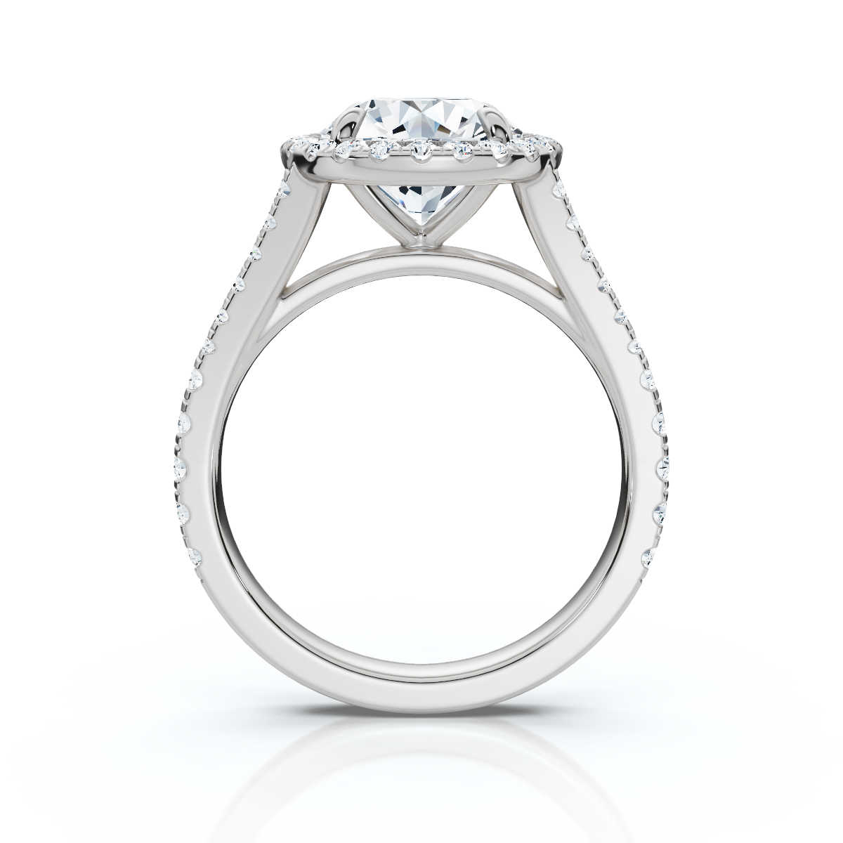 14K White Gold Akari Split Shank Halo Lab Grown Diamond Ring (2/3 ct. tw)