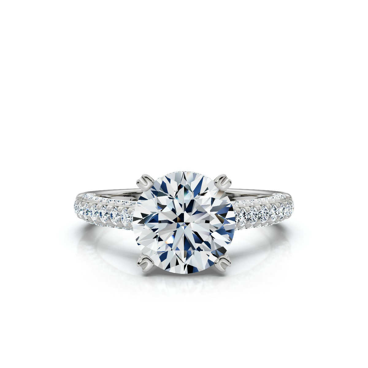 14K White Gold Emersyn Pave Setting Hidden Accents Lab Grown Diamond Ring (3/4 ct. tw)