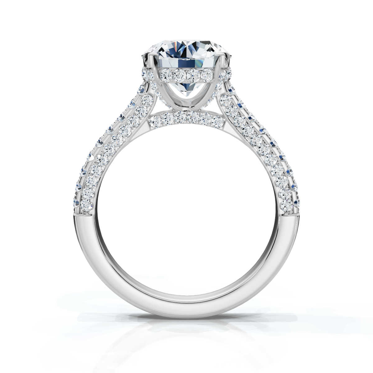 14K White Gold Emersyn Pave Setting Hidden Accents Lab Grown Diamond Ring (3/4 ct. tw)