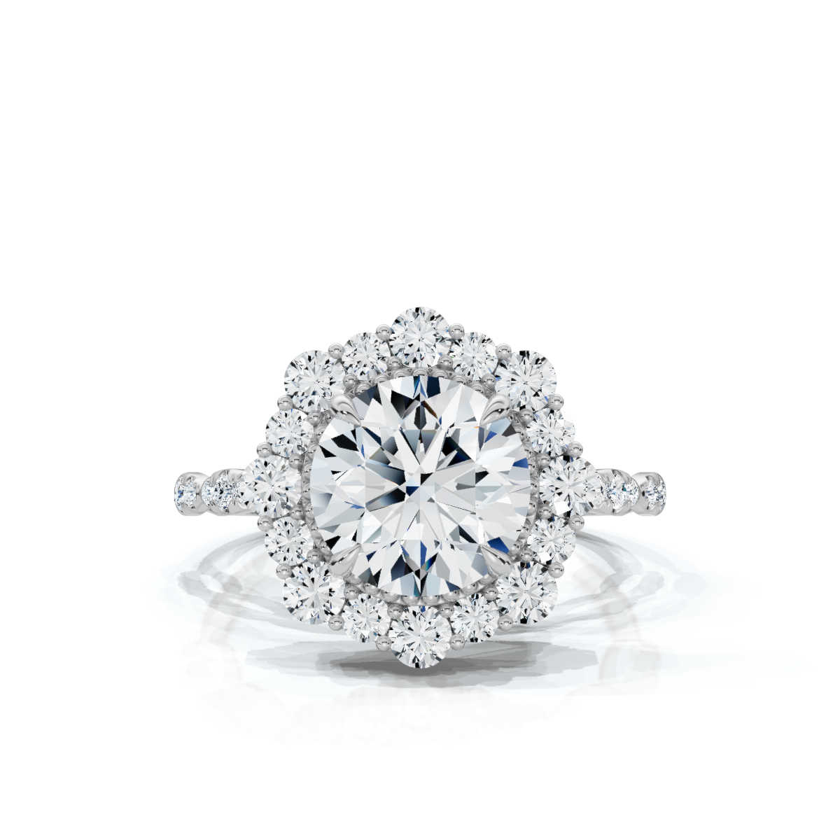14K White Gold Uma Halo Lab Grown Diamond Ring (1/2 ct. tw)