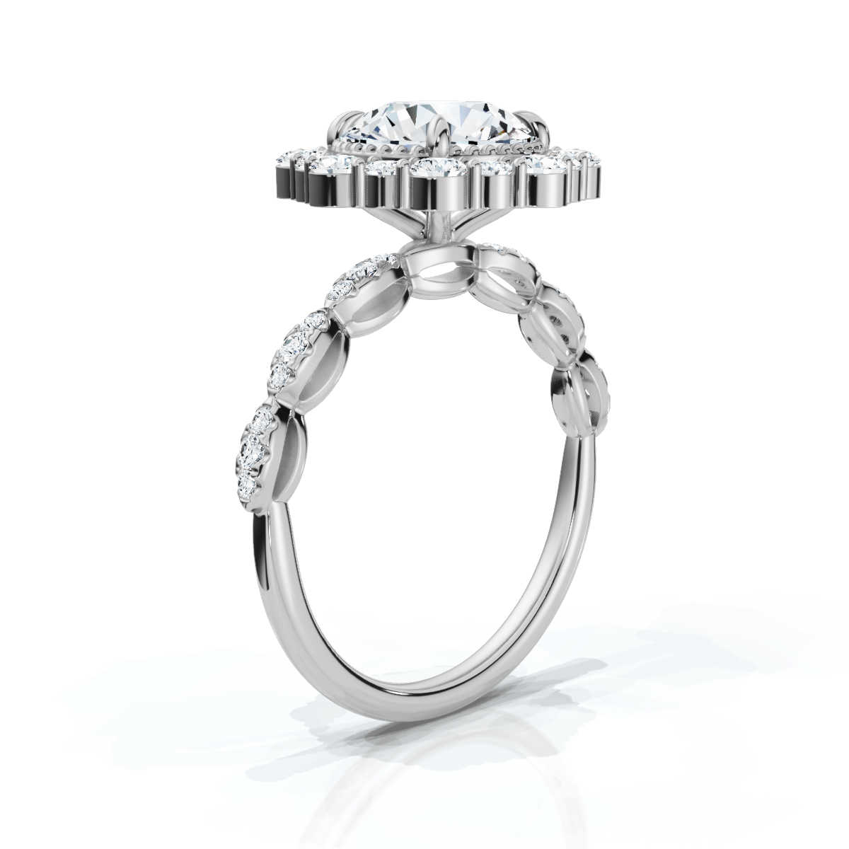 14K White Gold Uma Halo Lab Grown Diamond Ring (1/2 ct. tw)
