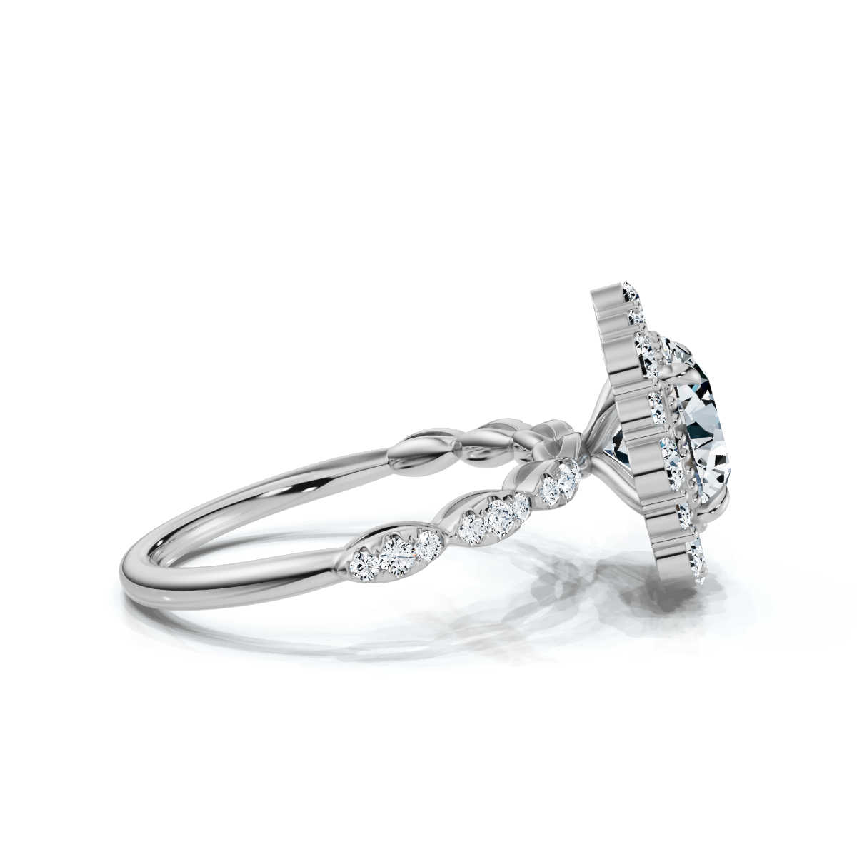 14K White Gold Uma Halo Lab Grown Diamond Ring (1/2 ct. tw)